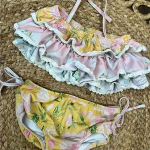 SweetHoney Sweet Honey Swimsuit 2 Piece Ruffle Bikini Baby Girls Toddler 3T